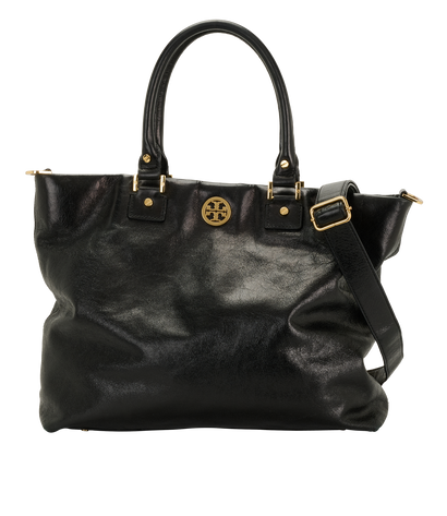 Vintage Dena Tote, &pound;110, Handbags, Black, Leather, Front view